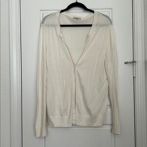 LOFT Black Lightweight Button Cardigan